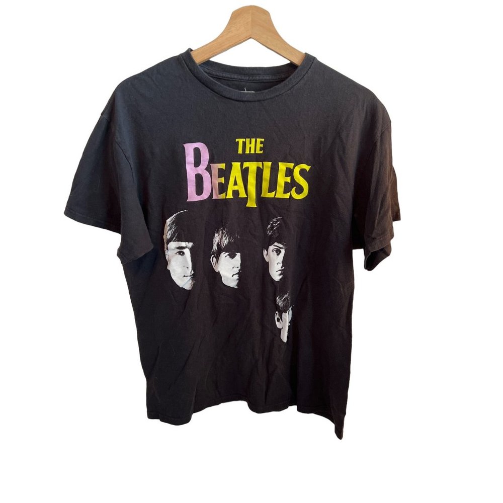 The Beatles Black Short Sleeve Tshirt Graphic Band Tee Men's Women's Size Large